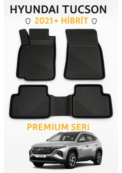 Hyundai Tucson 2021+ Hybrid Araca Özel 3D Havuzlu Paspas | Dayanıklı, Kolay Temizlik