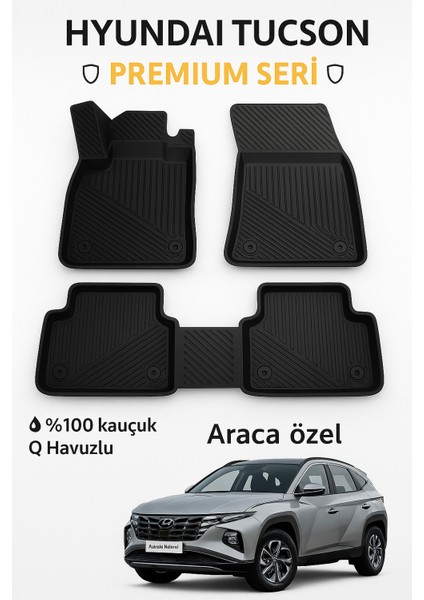 Hyundai Tucson 2021+ Hybrid Araca Özel 3D Havuzlu Paspas | Dayanıklı, Kolay Temizlik fiyatları