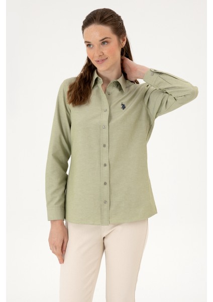 Kadın Açık Haki Gömlek Basic 50316711-VR183
