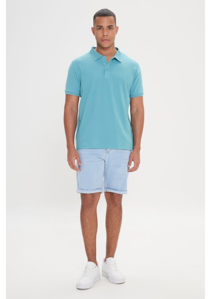 ALTINYILDIZ CLASSICS Erkek Petrol %100 Pamuk Kıvrılmaz Polo Yaka Slim Fit Dar Kesim Tişört fırsatları