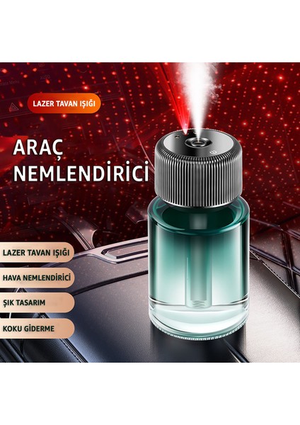 Araç Içi Hava Nemlendirici ve Difüzör – Aromaterapi, Yıldız Tavan Yansıtma, Taşınabilir Oda ve Araç Kullanımı