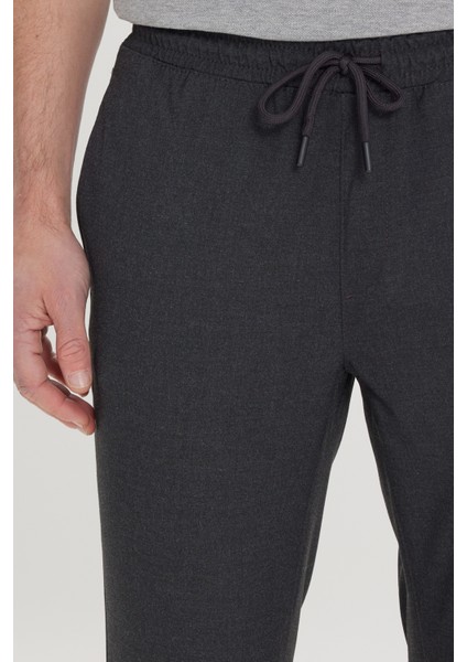 Erkek Antrasit Slim Fit Rahat Kesim Beli Bağlamalı Yan Cepli Jogger Pantolon fırsatları