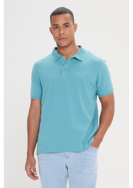 ALTINYILDIZ CLASSICS Erkek Petrol %100 Pamuk Kıvrılmaz Polo Yaka Slim Fit Dar Kesim Tişört indirimleri