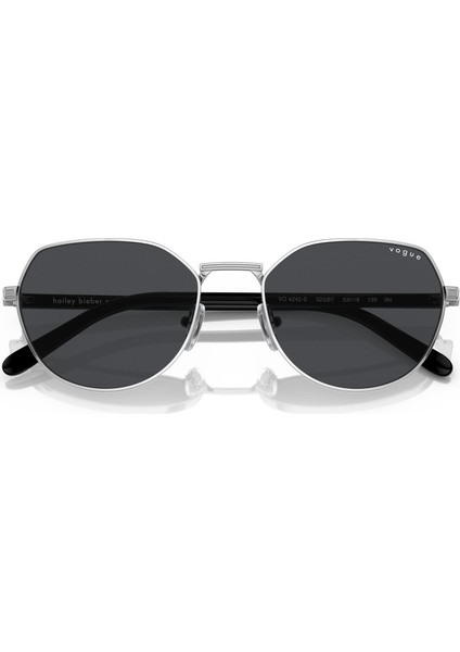 4242S 323/87 53 Hailey Kadın Gümüş Geometrik Çerçeve Güneş Gözlüğü indirimleri