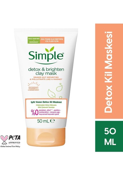 Yüz Maskesi 50 ml Doğal Kil ve E Vitamini ile Işıltı Veren Detox Etkili Arındırıcı