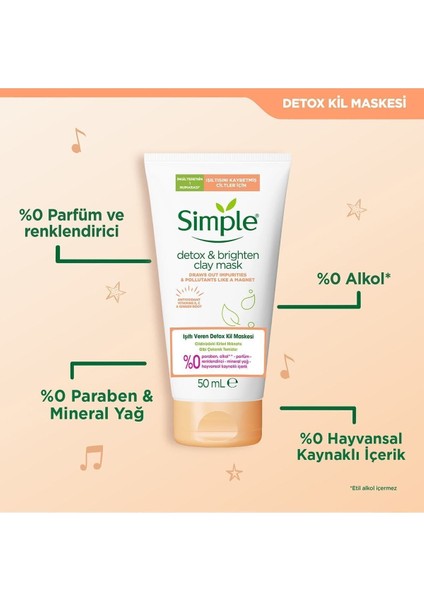 Yüz Maskesi 50 ml Doğal Kil ve E Vitamini ile Işıltı Veren Detox Etkili Arındırıcı