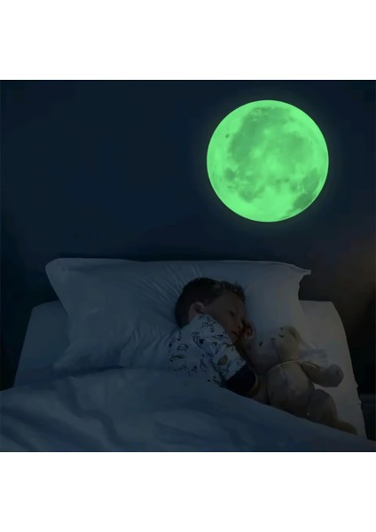 Fosforlu 22CM Dünya Karanlıkta Parlayan Pvc Dünya Ofis ve Çocuk Odası Duvar Süsü Dekoratif Fosforlu Sticker modelleri