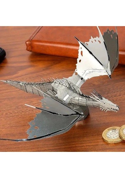 Dıy 3D Metal Puzzle Bulmaca Ejderha Model Seti 14+ Yaş Üstü Hediyelik Model