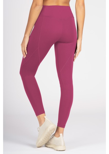 Magenta Yüksek Bel Arka Cepli Toprlayıcı Kadın Spor Taytı fiyatları