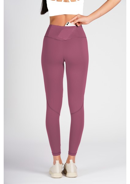 Magenta Yüksek Bel Arka Cepli Toprlayıcı Kadın Spor Taytı indirimleri