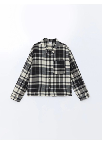 Lcw Kids Siyah Ekose Kız Çocuk Gömlek Ceket