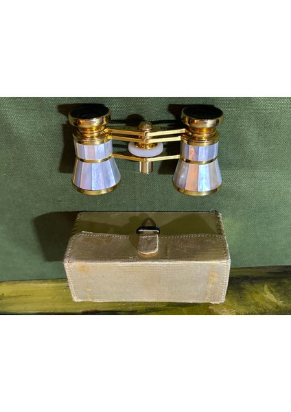 1950'LER Isviçre Kaplamalı Opera Dürbünü Orijinal Kutusunda 10 cm 5 cm 3,5 cm Ölçülerinde