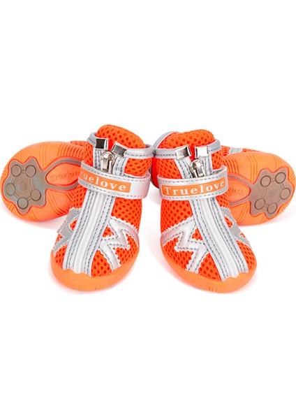 Fermuarlı, Turuncu Köpek Ayakkabısı