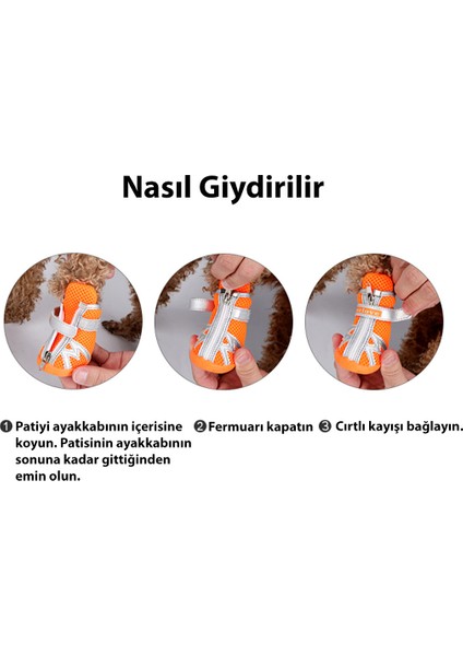 Fermuarlı, Turuncu Köpek Ayakkabısı fırsatları