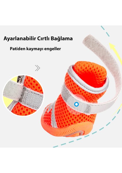 Fermuarlı, Turuncu Köpek Ayakkabısı