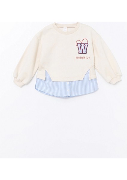 Lcw Kids Ekru Bisiklet Yaka Baskılı Kız Çocuk Sweatshirt ve Eşofman Alt 2'li Takım fiyatları