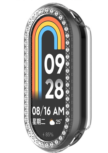 Xiaomi Smart Band 8 Ile Uyumlu Zarif Kristal Taşlı Kasa Koruyucu Kılıf modelleri