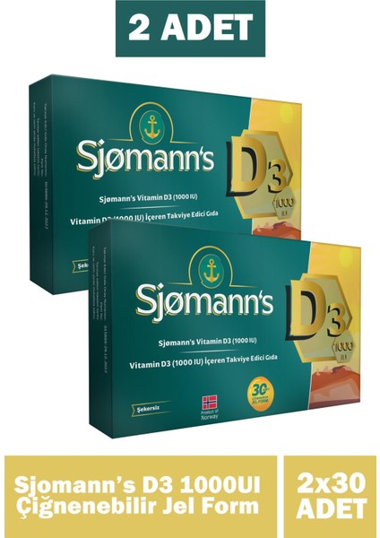 D3 Çiğnenebilir Jel 30 Tablet 2 Adet