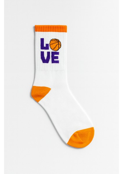 Basketball Love Desenli Unisex Spor Çorap