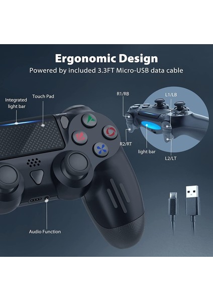 Ps4 Joystick Çift Titreşim 600MAH Ps4 Gamepad Oyun Kolu Slim Pro Fat Kablosuz Bluetooth Ps4 fiyatları