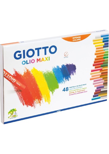 Olio Maxi Karton Kutu Yuvarlak Pastel Boya 48 Renk (F293200) (Fla1)