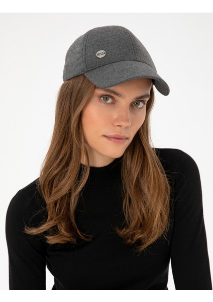 Kadın Gri Melanj Şapka 50317684-VR086