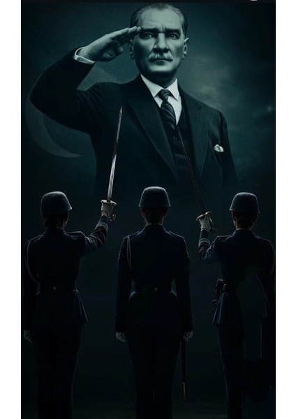 Atatürk Portre Iıı Ev Duvar Salon Güzellik Salonu Ofis Dükkan Dekarasyon Kanvas Tablo fiyatları