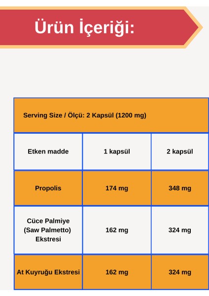 P.S.A (Propolis,saw Palmetto, Horsetail) 120 Kapsül fırsatları