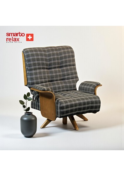 Relax TV Koltuğu Genova Soft Manuel Sırt Dayama Ergonomik Döner Mekanizma Kadife/Şönil Siyah Beyaz fiyatları