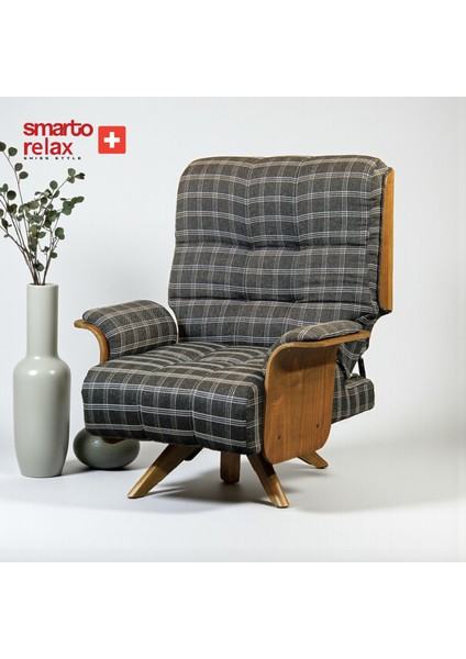 Relax TV Koltuğu Genova Soft Manuel Sırt Dayama Ergonomik Döner Mekanizma Kadife/Şönil Siyah Beyaz fırsatları