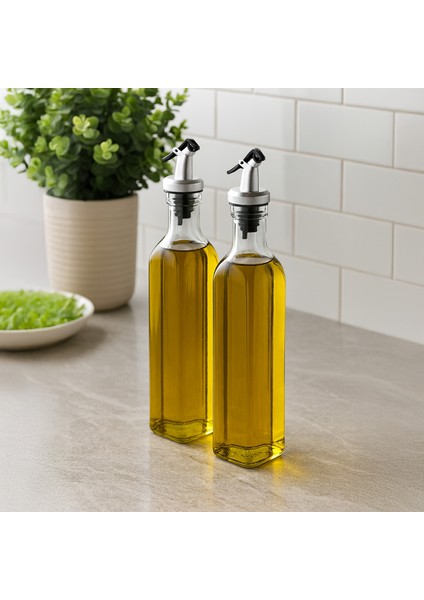 2'li Cam Yağlık Sirkelik - Şeffaf - 500 ml