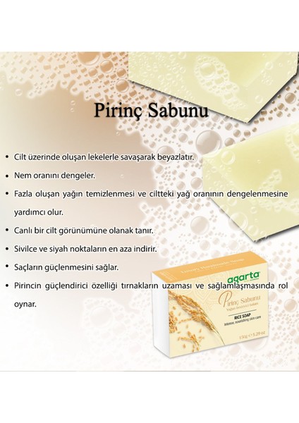 Doğal El Yapımı Pirinç Sabunu - Yoğun Besleyici ve Cilt Aydınlatıcı, 150 g, Bitkisel İçeriklerle Zenginleştirilmiş Lüks Bakım fırsatları