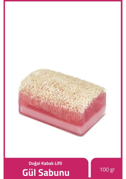 The Touch By Seda Doğal Kabak Lifli Sabun - Gül Aromalı, Cildi Nemlendiren ve Ferahlatan, 100 gr