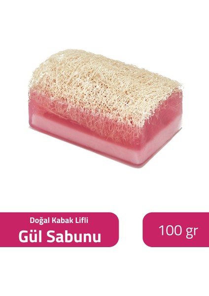 The Touch By Seda Doğal Kabak Lifli Sabun - Gül Aromalı, Cildi Nemlendiren ve Ferahlatan, 100 gr