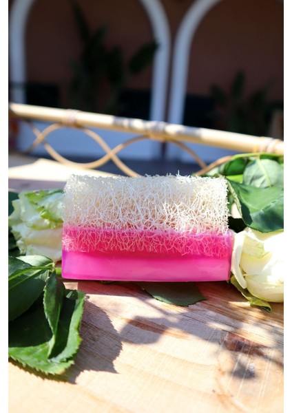 The Touch By Seda Doğal Kabak Lifli Sabun - Gül Aromalı, Cildi Nemlendiren ve Ferahlatan, 100 gr