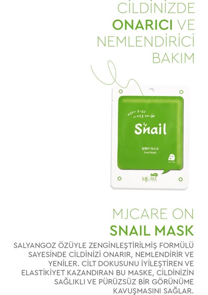 Salyangoz Özlü Kağıt Yüz Maskesi - Tüm Cilt Tipleri İçin Yoğun Nemlendirici 5'li Paket indirimleri