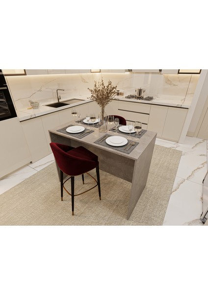 %100 Mdflam 120CM Mutfak Adası Yemek ve Bar Masası Ma-03 modelleri