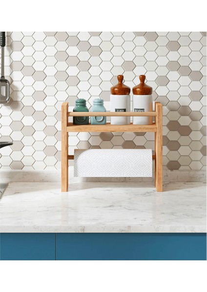 Rulo Havlu Takılabilir Baharatlık Standı Tezgah Üstü Düzenleyici Ahşap Raf - Atlantik Çam fiyatları