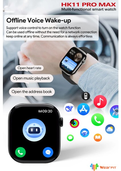 HK11 Pro Max Akıllı Saat 45M 1gb Sesli Görüşme Bildirim Pusula Yapay Zeka Sağlık Izleme indirimleri