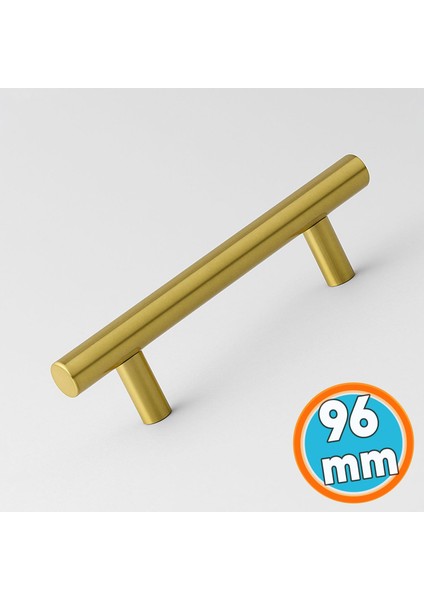 Mobilya Mutfak Çekmece Dolap Dolabı Kulbu Kulpu Kulpları (96 mm - 9.6 Cm) Gold Altın Metal
