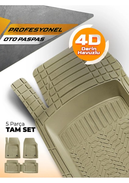 Pro - Fiat Stilo ile Uyumlu Paspas Seti, Bej