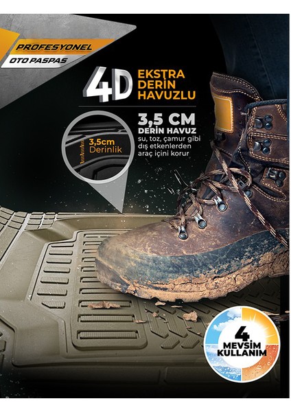 Pro - Nissan X-Trail ile Uyumlu Paspas Seti, Bej fiyatları