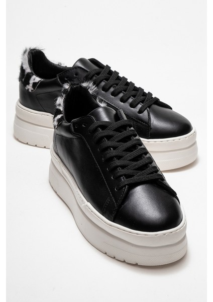 Anabel Siyah Cilt Hakiki Deri Kadın Günlük Spor Ayakkabı