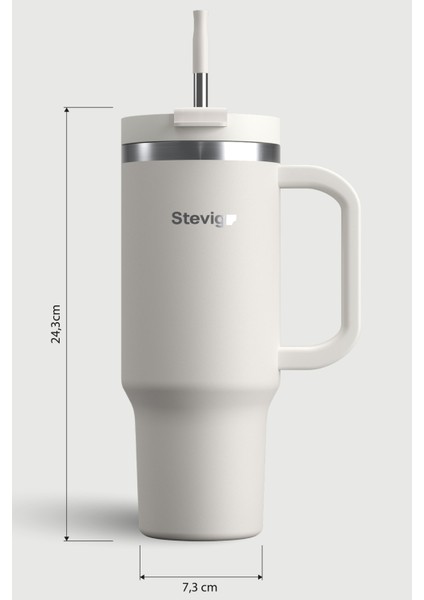 2 Moods Tuck-In Tumbler Sızdırmaz Çelik Termos 900 ml White Sand ST-242