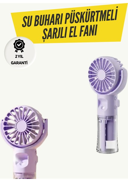 Mini Masaüstü ve El Tipi Buğu Fanı – Su Depolu, Şarj Edilebilir, Nemlendirici Özellikli
