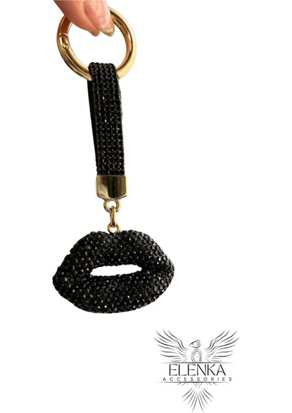 Zirkon Taşlı Siyah Dudak Model Anahtarlık fiyatları