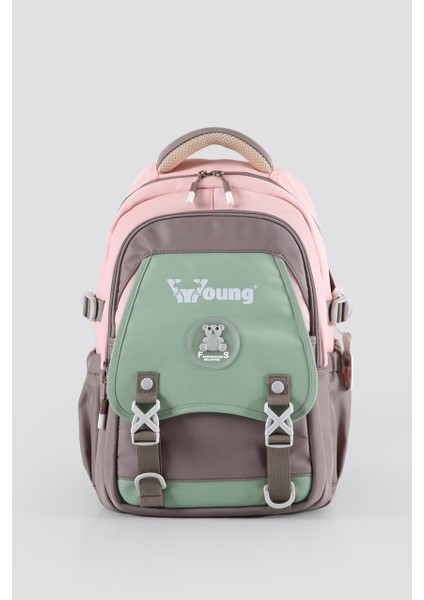 Young Tatil, Yürüyüş Pembe-Yeşil Okul Sırt Çantası (51940)
