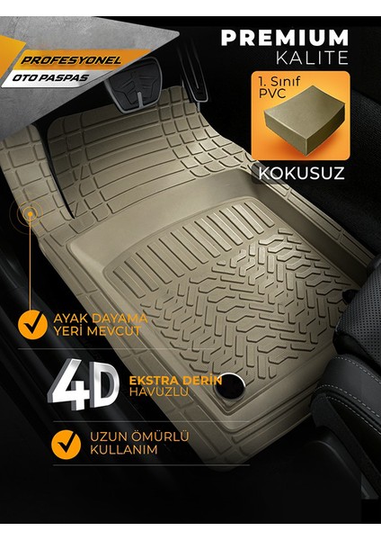 Pro - Volkswagen Phaeton ile Uyumlu Paspas Seti, Bej fırsatları