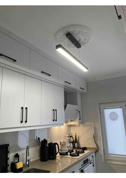 Lineer 80CM ( Siyah Kasa, Doğal Beyaz Işık ) Sarkıt Modern LED Avize, Salon, Mutfak, Masaüstü Avize indirimleri