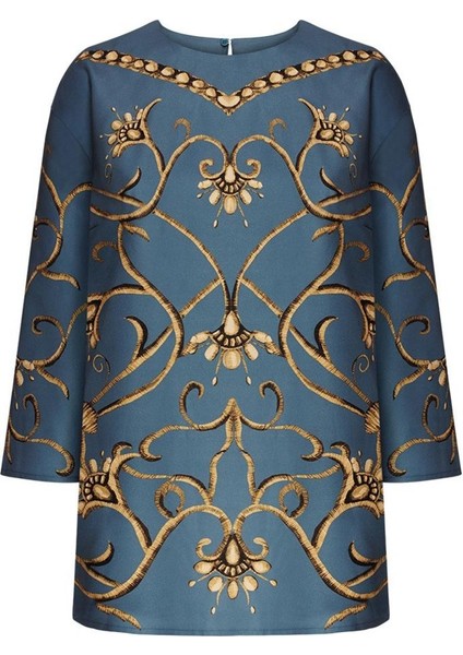 Mavi Ampir Desenli Bluz 42 Beden